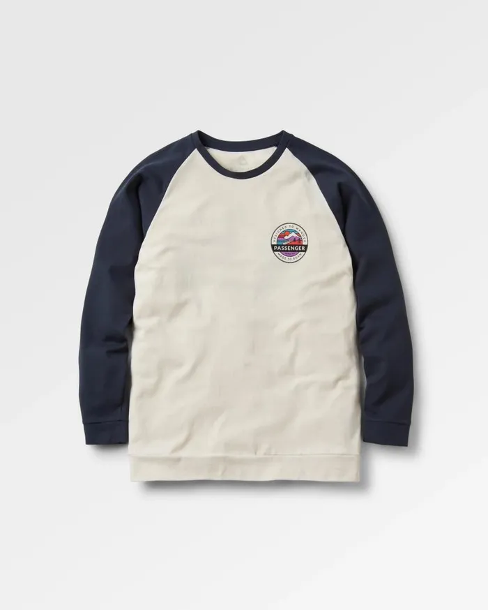Women Tops Passenger Wilds Recycled Cotton Oversized LS TShirt Deep Navy Deep Navy