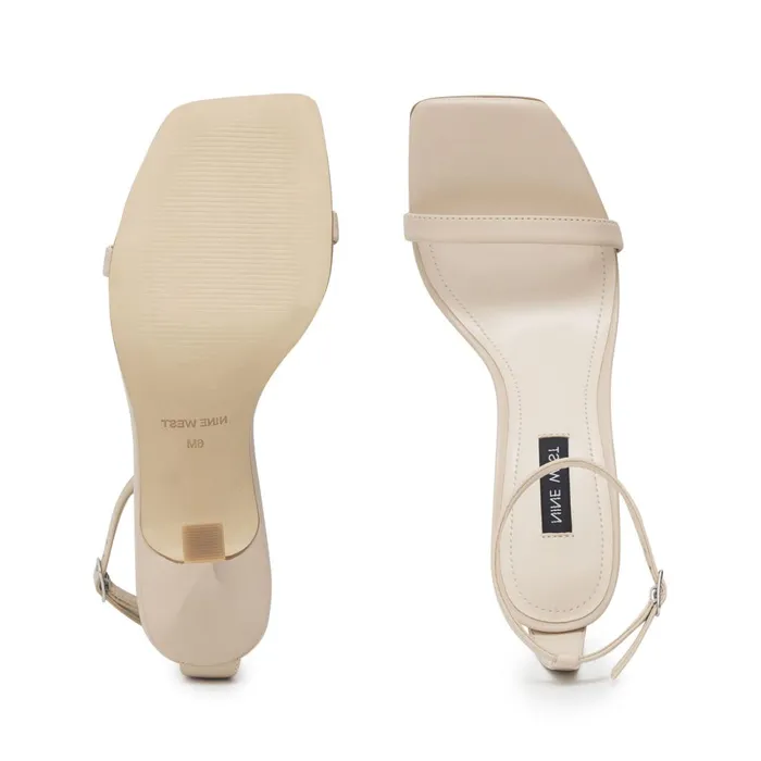 Yess Ankle Strap Sandals Ivory Leather Women Nine West Dress Yess Ankle Strap Sandals Ivory Leather Women Nine West Dress