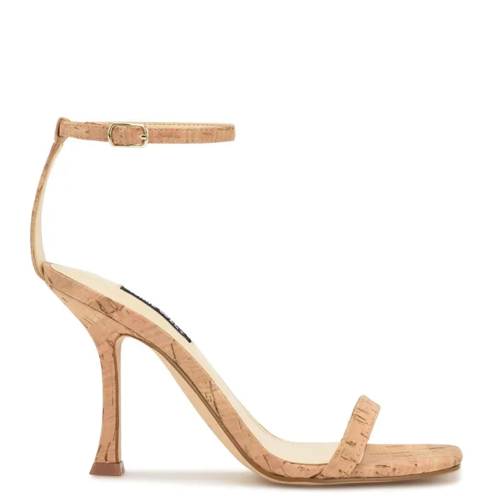 Yess Ankle Strap Sandals Natural Cork Women Nine West Dress