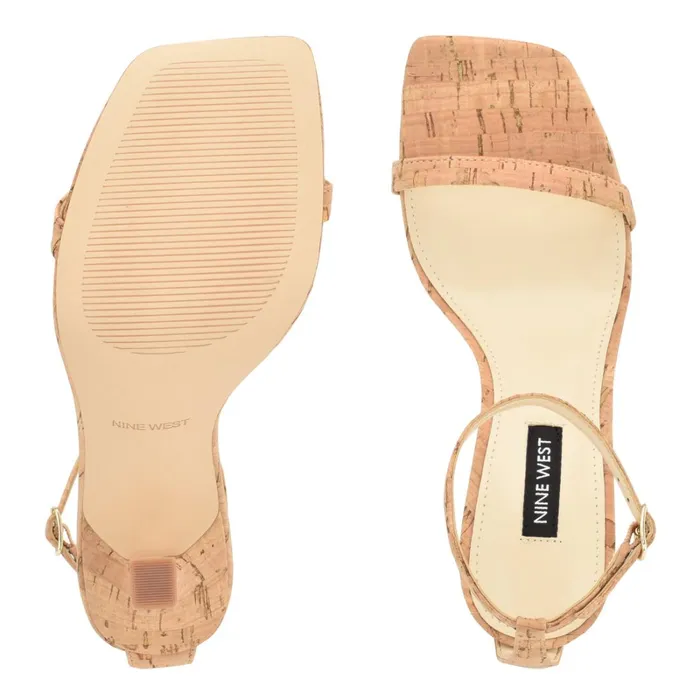 Yess Ankle Strap Sandals Natural Cork Women Nine West Dress Yess Ankle Strap Sandals Natural Cork Women Nine West Dress